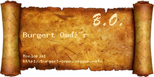 Burgert Omár névjegykártya